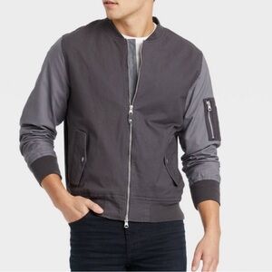 Goodfellow & Co Gray Lightweight Bomber Jacket
